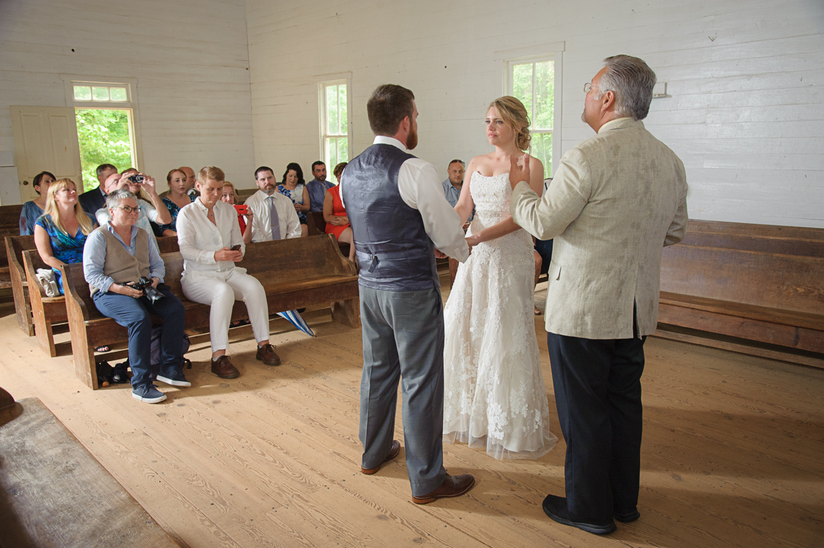 Cades Cove historic Methodist Church wedding