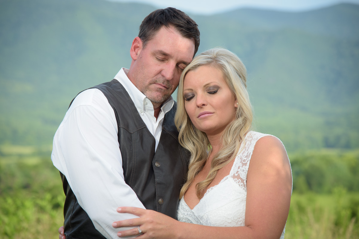 Wedding ceremony in Cades Cove, Tennessee